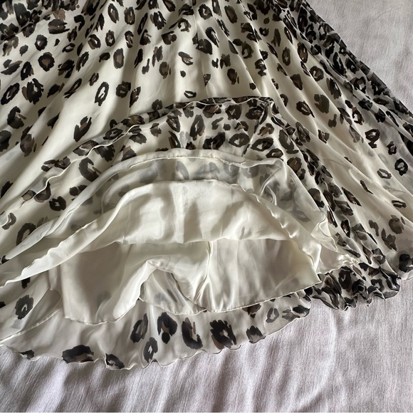 Talbots Womens Leopard Animal Print Chiffon Midi Skirt Sz 12 Career Corpcore - Picture 5 of 10